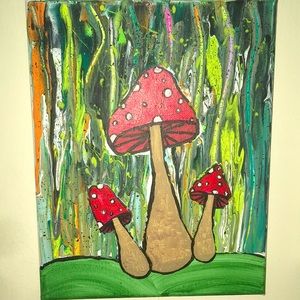 Mushroom trippy wall art